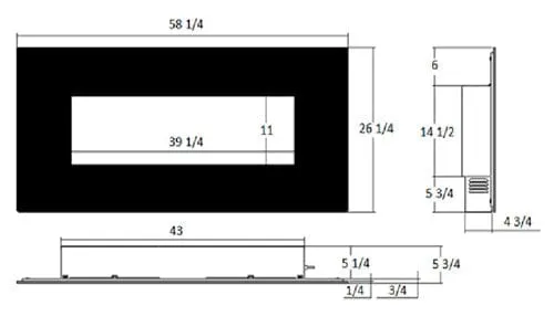 Dynasty Miami 58-In Wall Mount Electric Fireplace