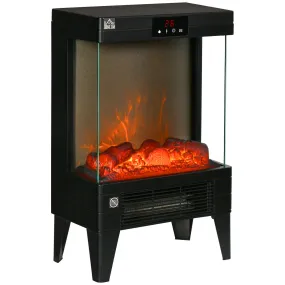 Electric Fireplace Heater, Freestanding 750W/1500W Fireplace, w/ LED Screen, Remote included Quiet Heater Ideal for 25m¬≤ Indoor Use, Black