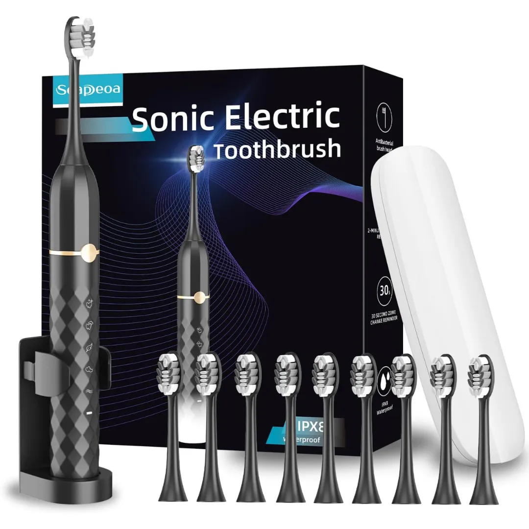 Electric Toothbrush Set with 10 Brush Heads