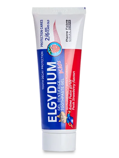 Elgydium Kids Fresh Strawberry 50ml Toothpaste (3-6 Years) 1000ppm F- (Paraben Free) - FOC Elgydium Toothpaste travel size 7ml with every 4 tubes ordered Exp: 08/23