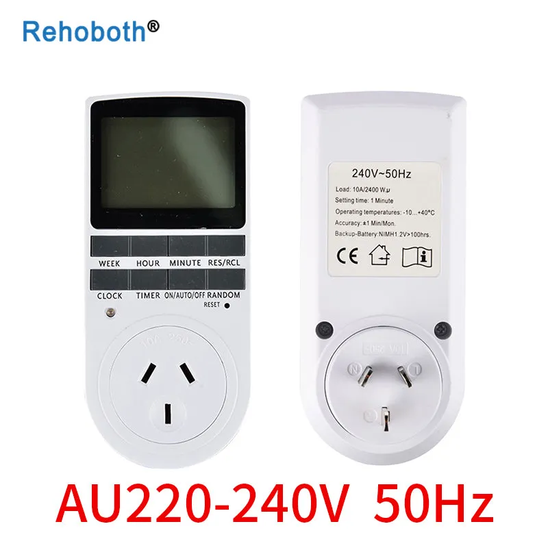 EU Electronic Digital Timer Switch US FR BR Plug Kitchen Timer Socket Outlet 230V 110V 7 Day 12/24 Hour Programmable Timing