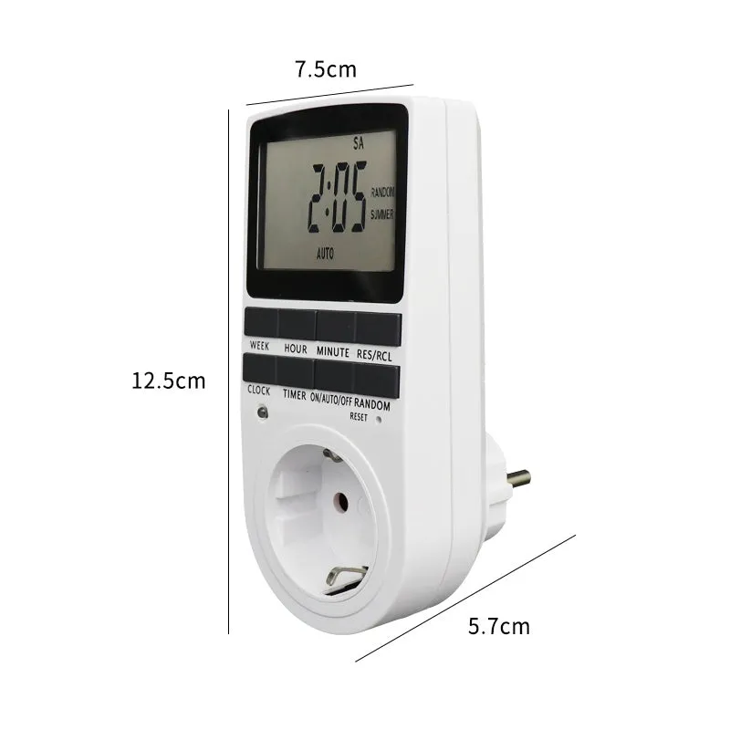 EU Electronic Digital Timer Switch US FR BR Plug Kitchen Timer Socket Outlet 230V 110V 7 Day 12/24 Hour Programmable Timing