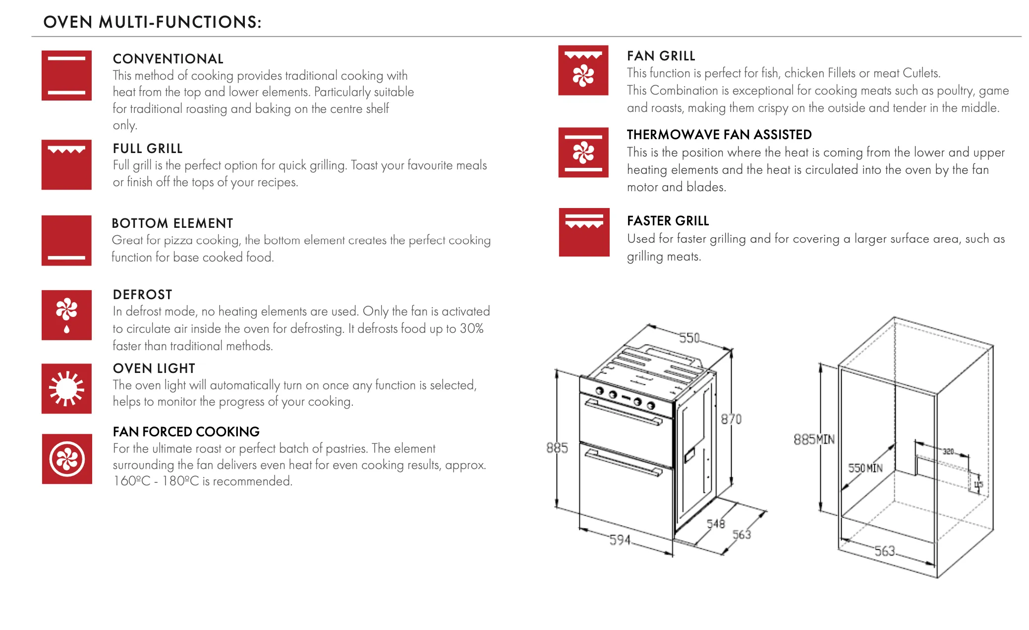 Euro Appliances EO8060DBK Black Glass Electric Multifunction Duo Wall Oven - Special Order