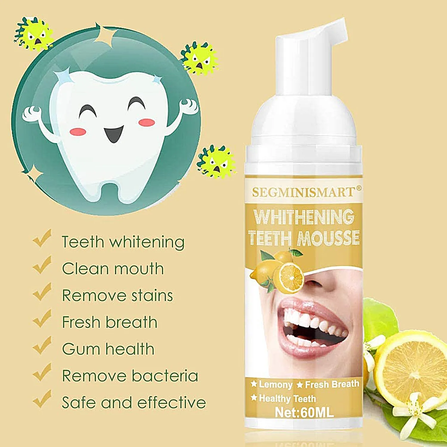 Evertone Igia Total White Foam Toothpaste Lemon Flavored