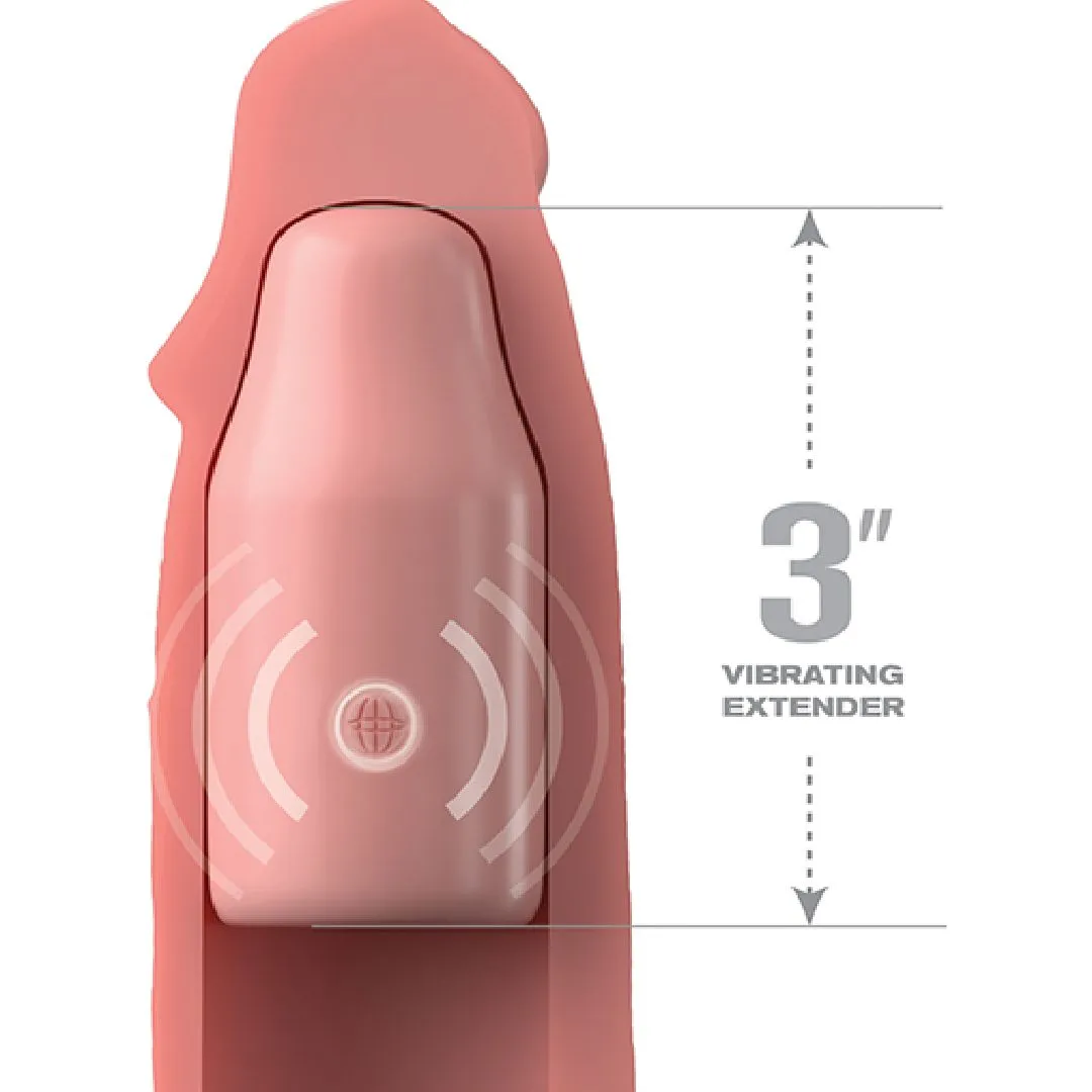 Fantasy 9 Inch Vibrating Silicone Penis Extension with Remote Control - Vanilla