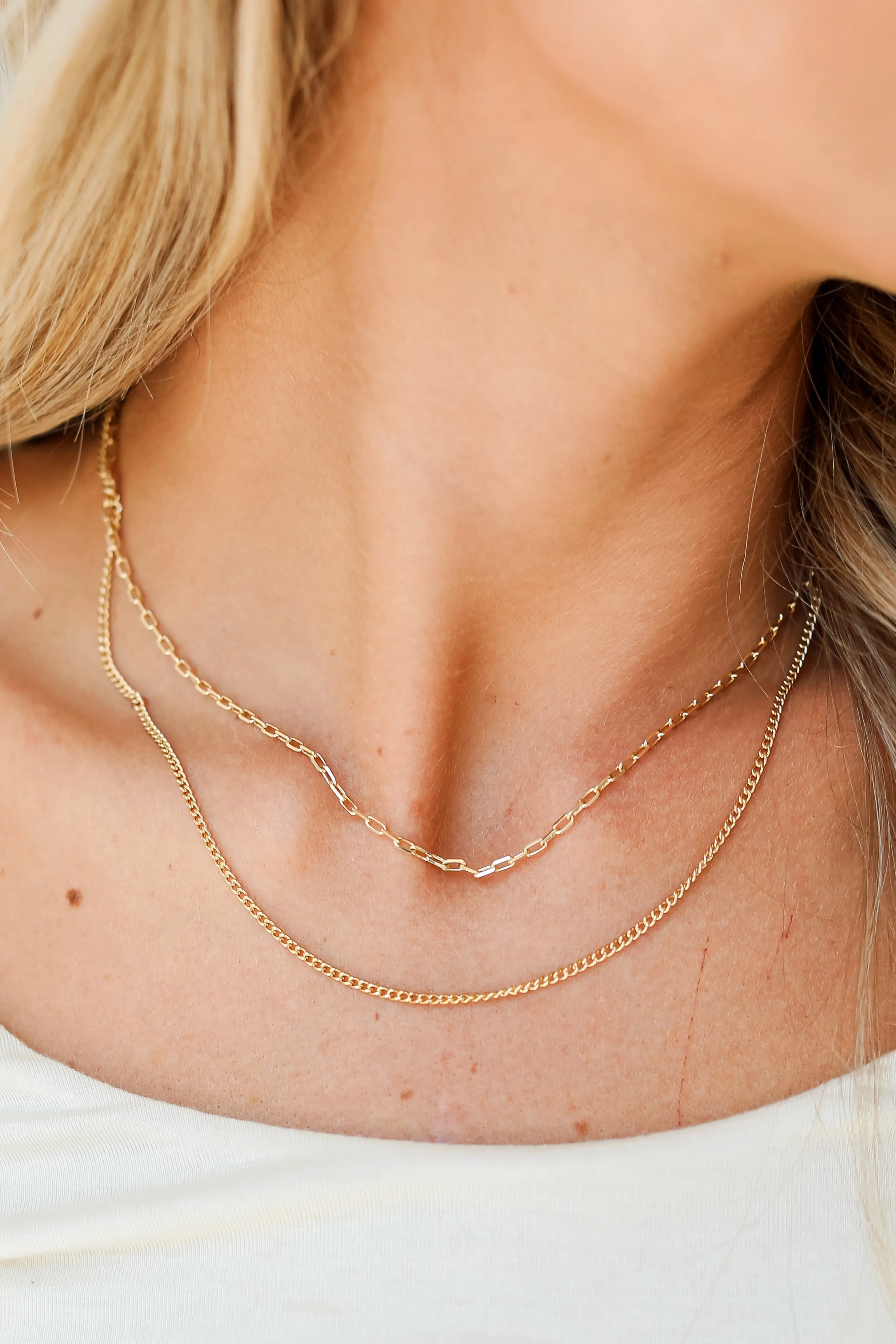 FINAL SALE - Annabelle Gold Layered Chain Necklace