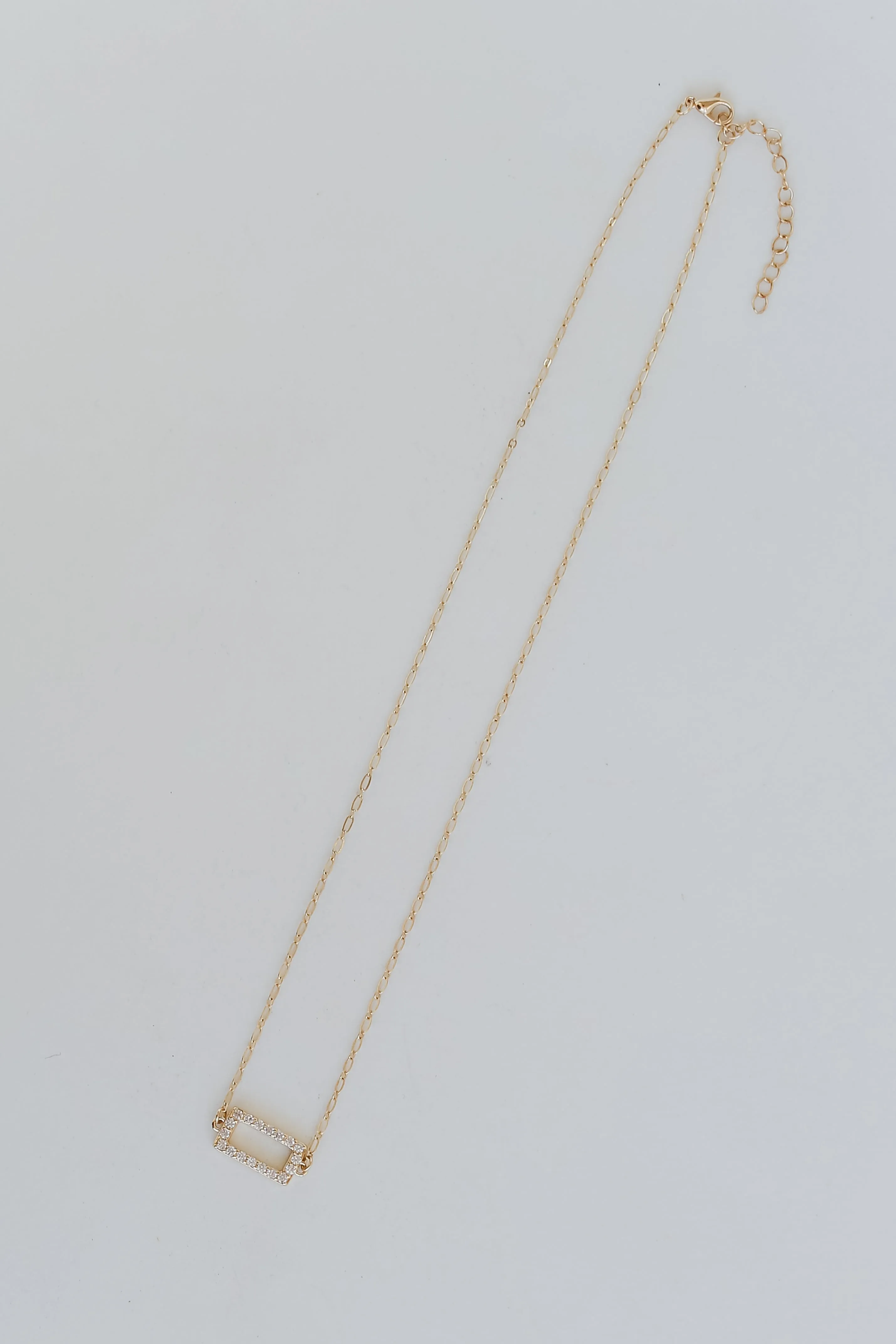 FINAL SALE - Brynne Gold Rhinestone Bar Charm Necklace