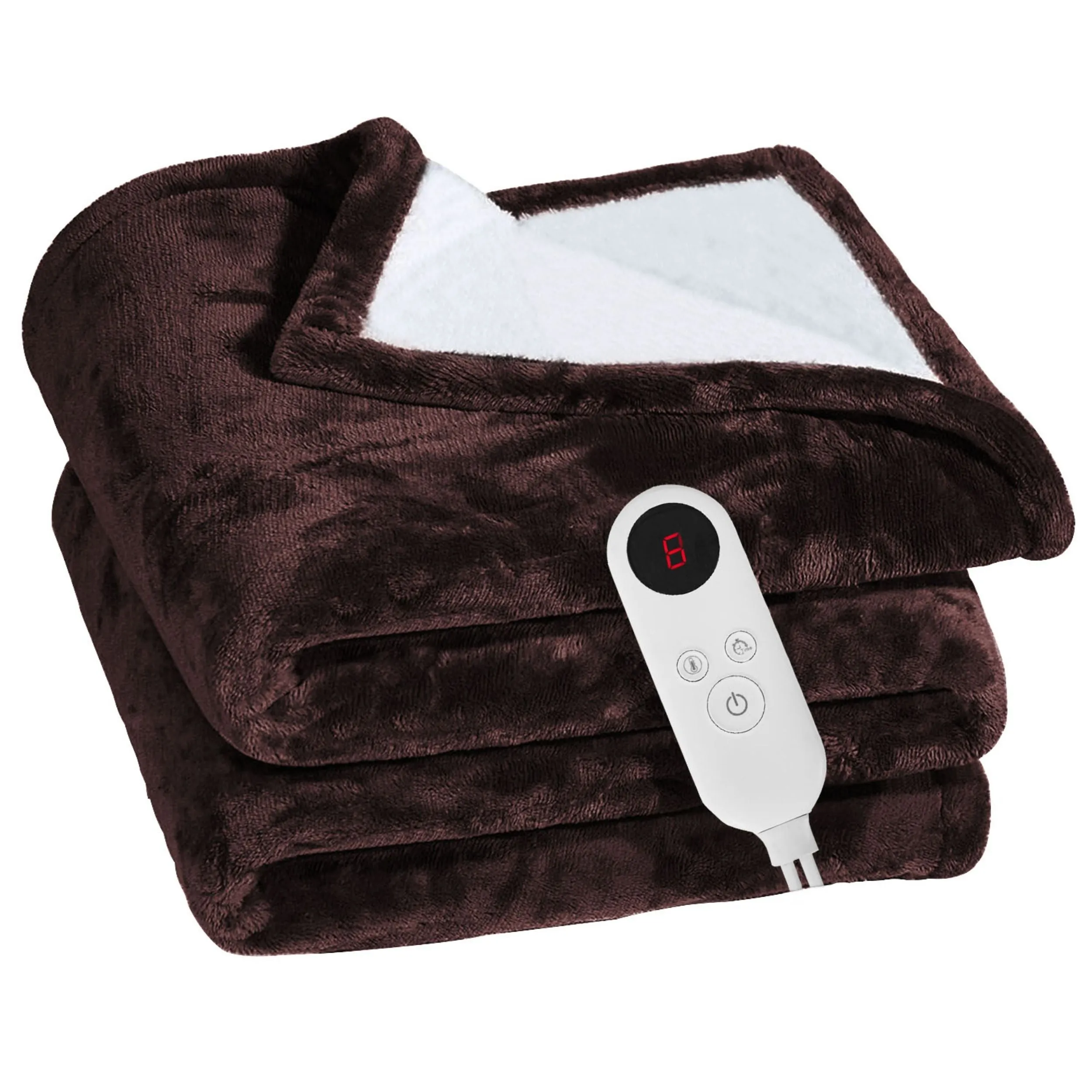 Flannel Heated Throw Blanket - 6 Heat Settings, Auto Off, Washable - Ideal for Home & Office - 59x50in