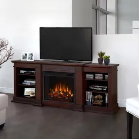 Fresno Electric Fireplace TV Stand in Dark Walnut