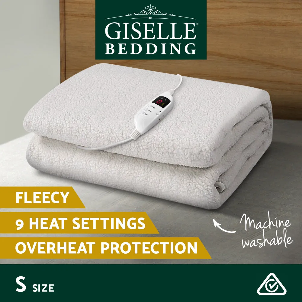 Fully Fitted Fleecy Electric Blanket with LED, Single - Giselle Bedding