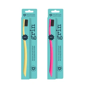 Grin 100% Recycled Toothbrush Mixed Yellow & Fuchsia (Soft) (New look)