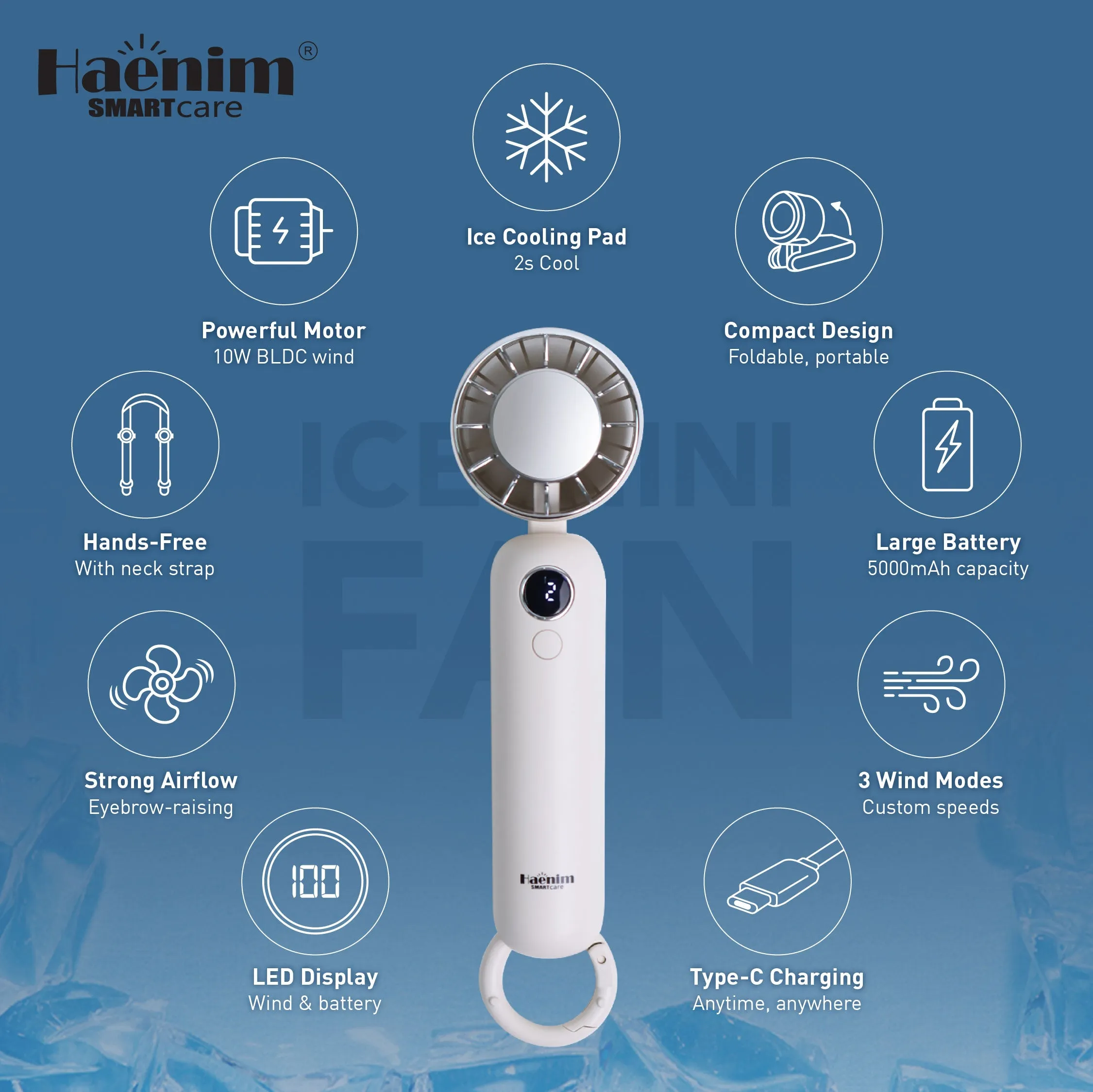 HAENIM PORTABLE MINI ICE FAN