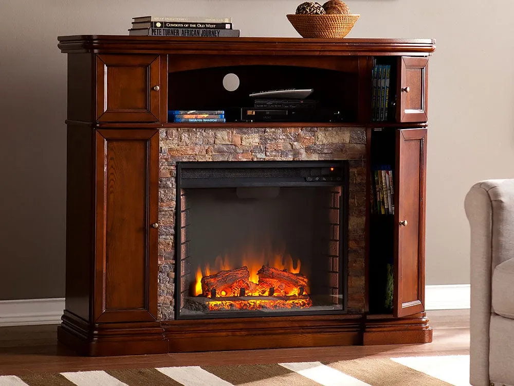 Hillcrest Electric Fireplace Media Console in Espresso