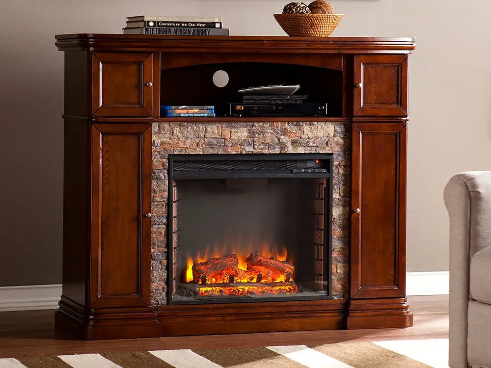 Hillcrest Electric Fireplace Media Console in Espresso