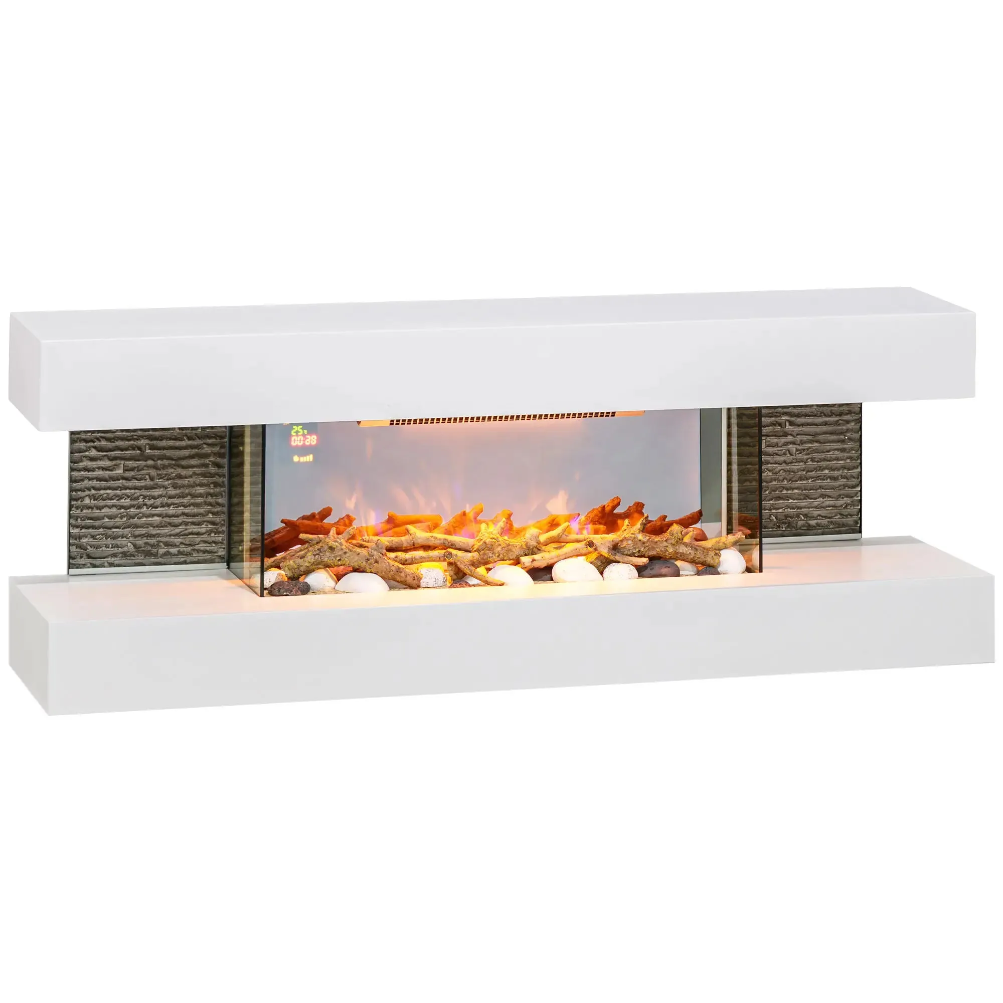 Homcom 2kW 120cm Freestanding/ Wall Mounted Electric Fireplace