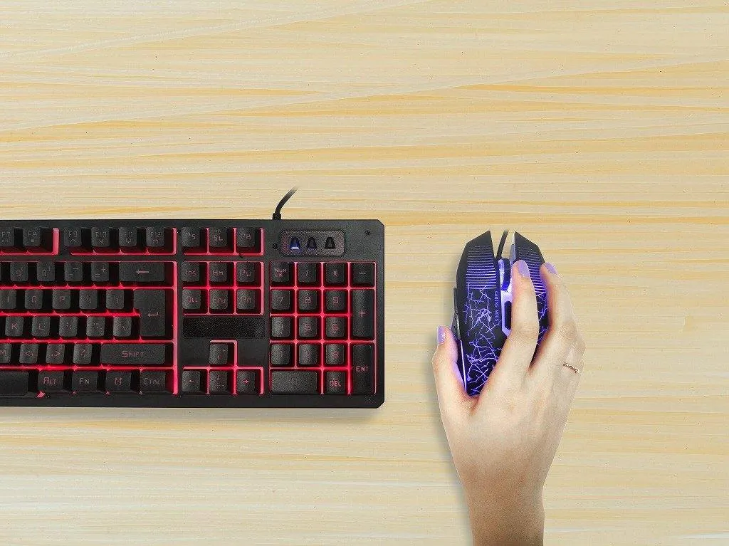 Home Illuminated Wired Backlight Desktop Gamer Gift 4 in 1 Computer Gaming Mouse Keyboard Headset Kits