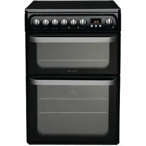 Hotpoint HUE61K 60cm ULTIMA Double Oven Electric Cooker With Ceramic Hob - Black