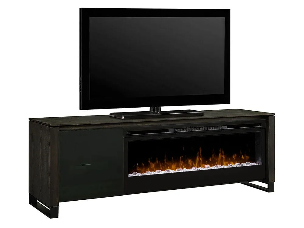 Howden Electric Fireplace Media Console in Weathered Espresso