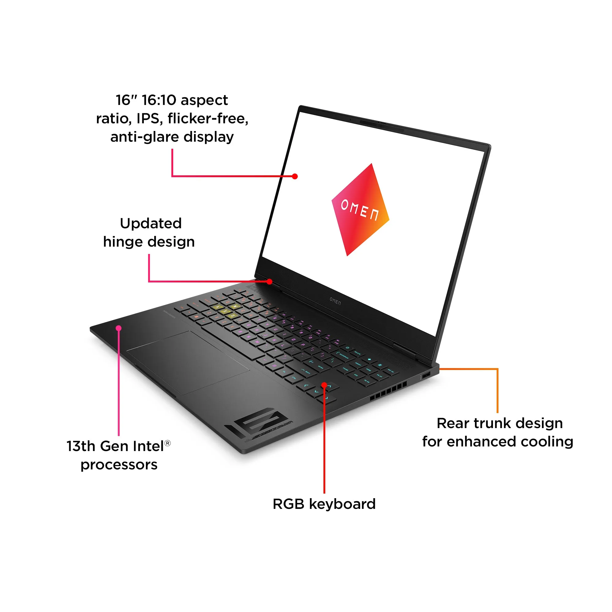 HP OMEN TRANSCEND 16T-U000 765R3A Core i7-13700HX RTX 4050 144Hz FHD Gaming Laptops (Brand New)