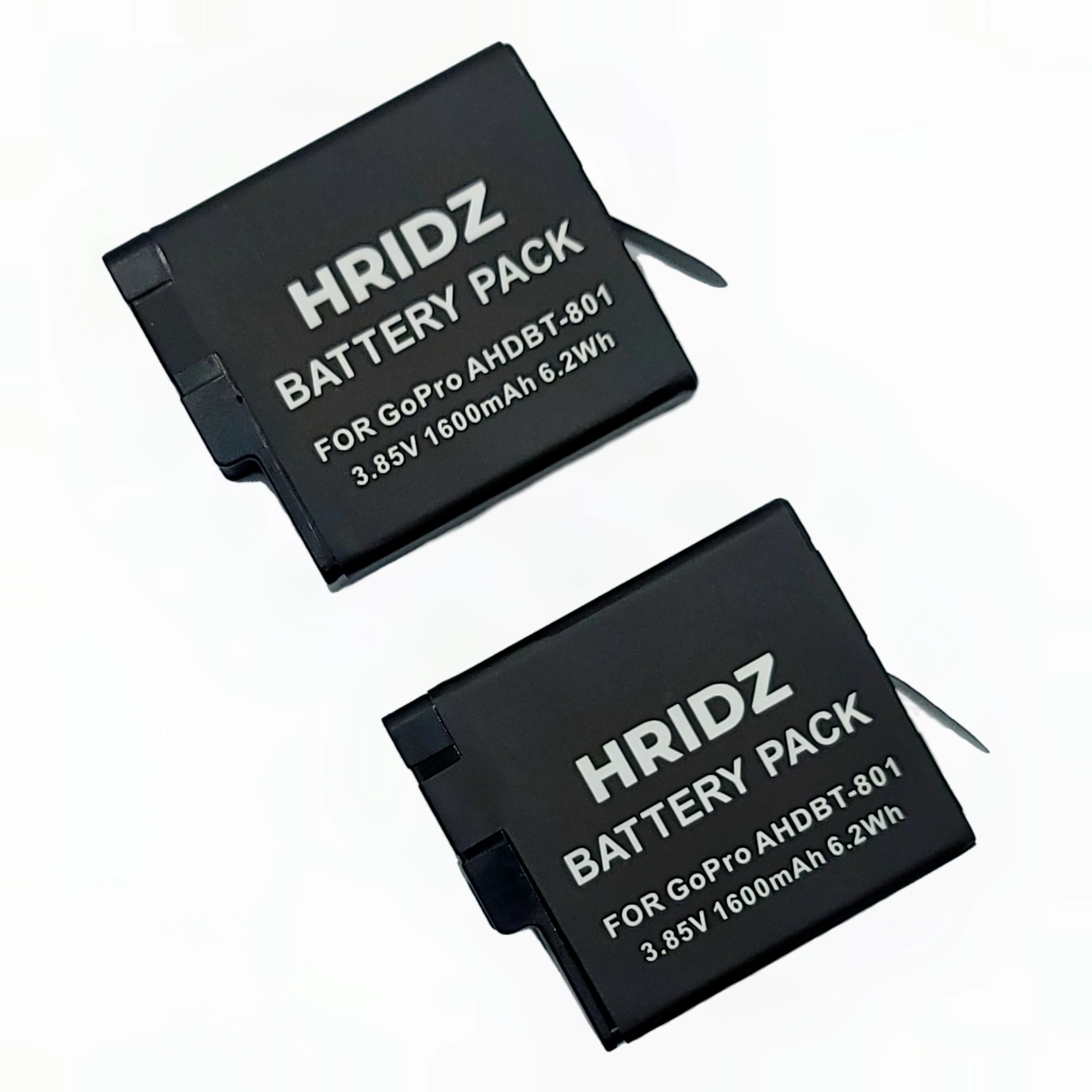 Hridz Battery & Charger for GoPro Hero 8 Hero 7 Hero 6 Hero 5 for Go Pro AHDBT-801 AHDBT801