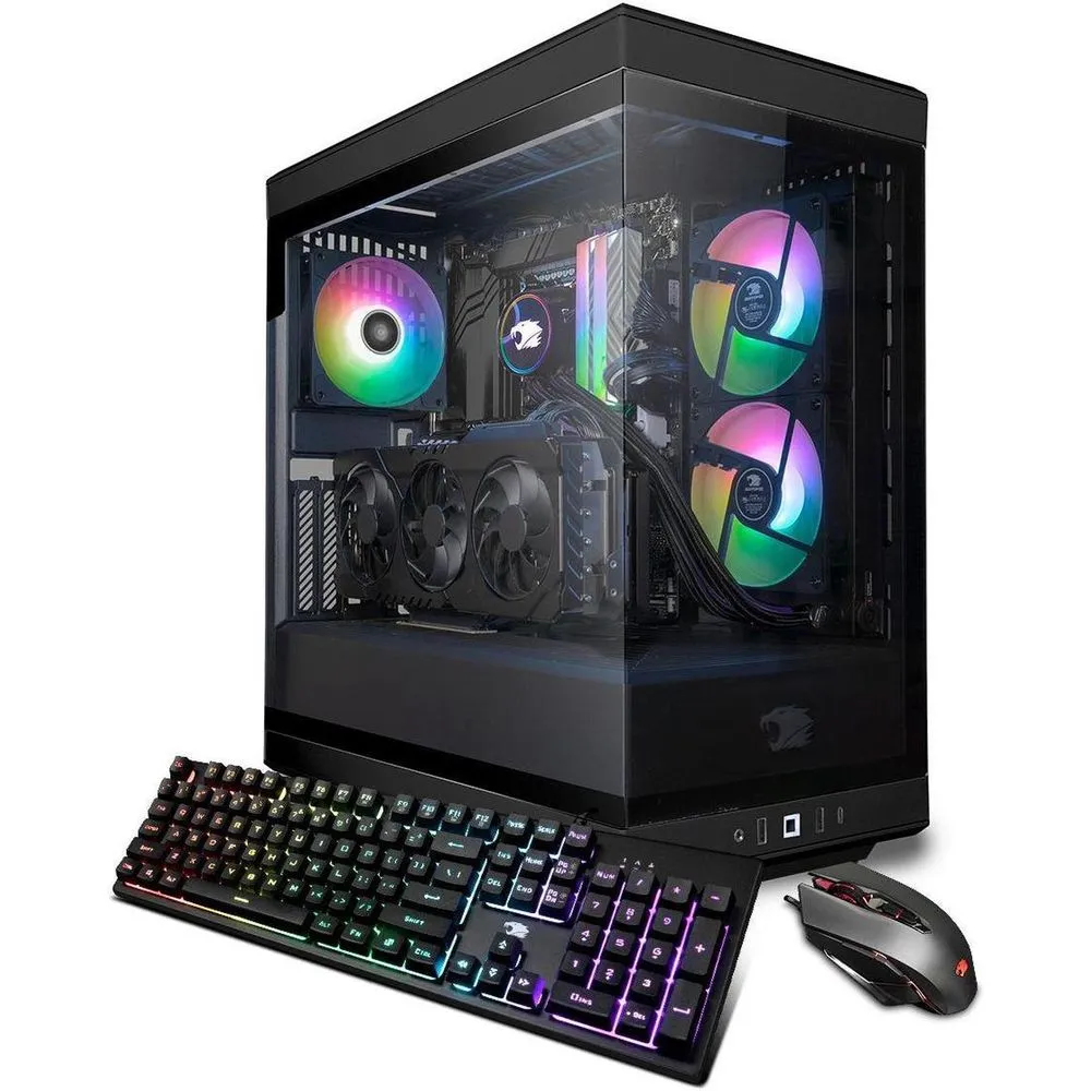 iBUYPOWER B650M-C Y40 Gaming Desktop Ryzen 9 7900X 4.7GHz RTX 4060Ti 8GB 32GB RAM 2TB SSD Win 11 Home Black