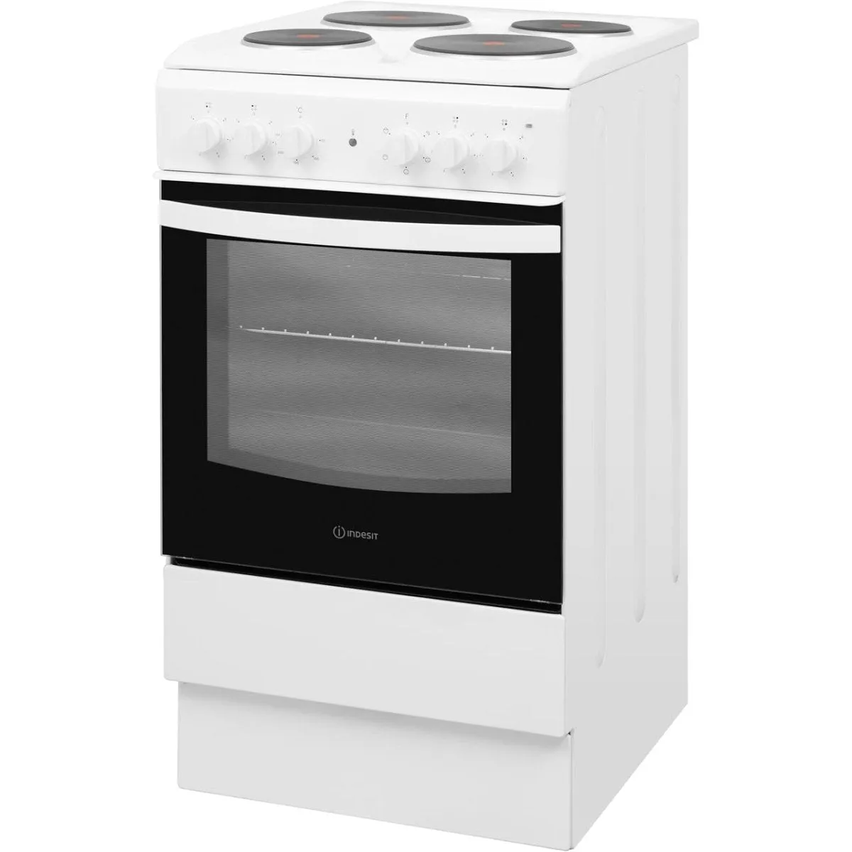 Indesit Cloe IS5E4KHW 50cm Electric Cooker with Solid Plate Hob - White