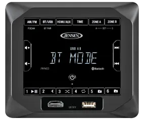 Jensen JWM22 AM / FM / Bluetooth / USB / HDMI / AUX Cube Stereo Wall Mount