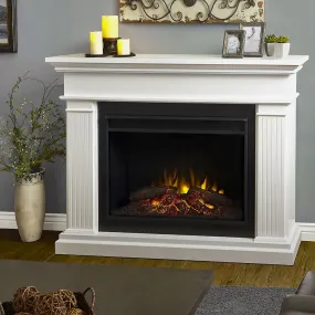 Kennedy Grand Infrared Electric Fireplace Mantel Package in White