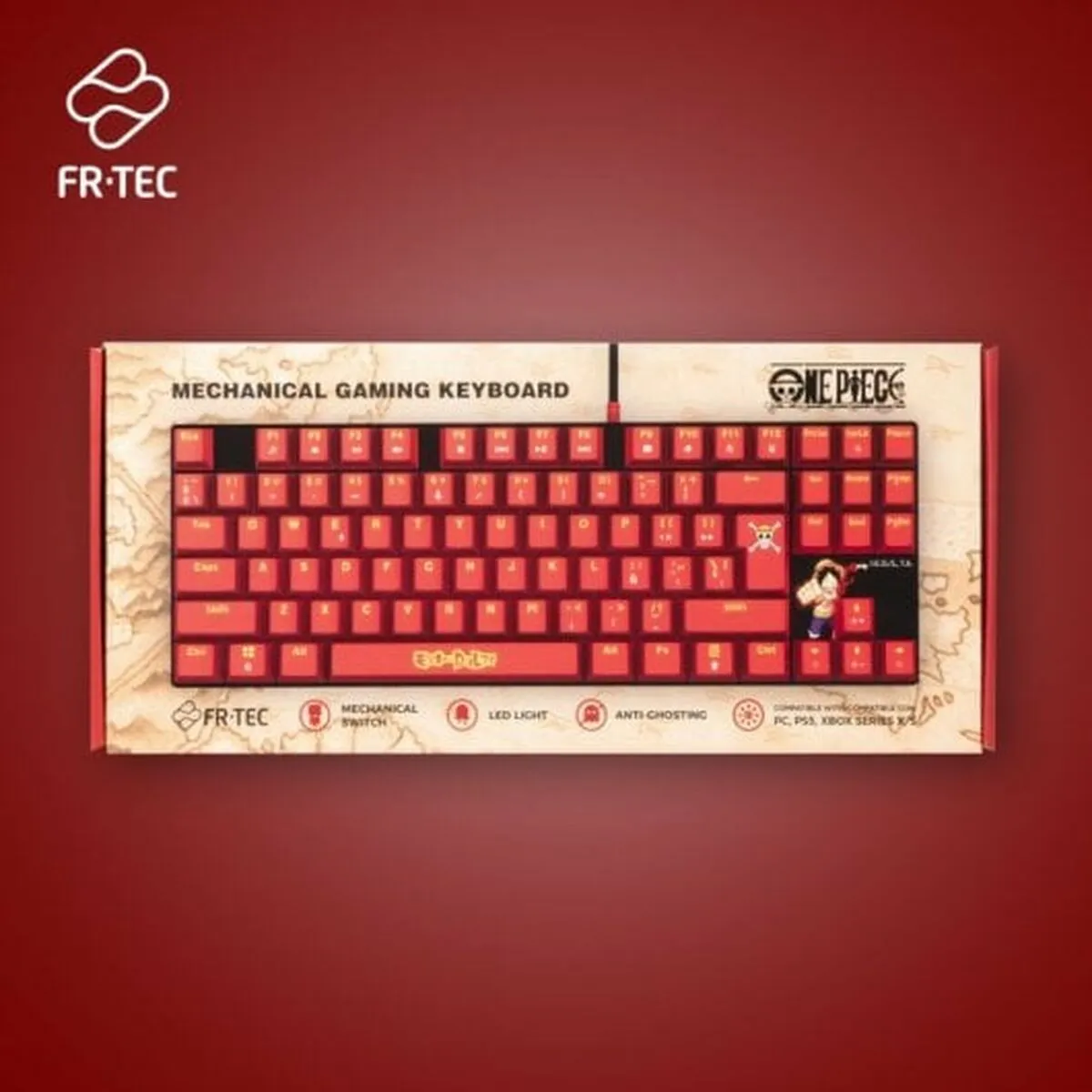 Keyboard and Mouse FR-TEC OP4001 QWERTY Burgundy