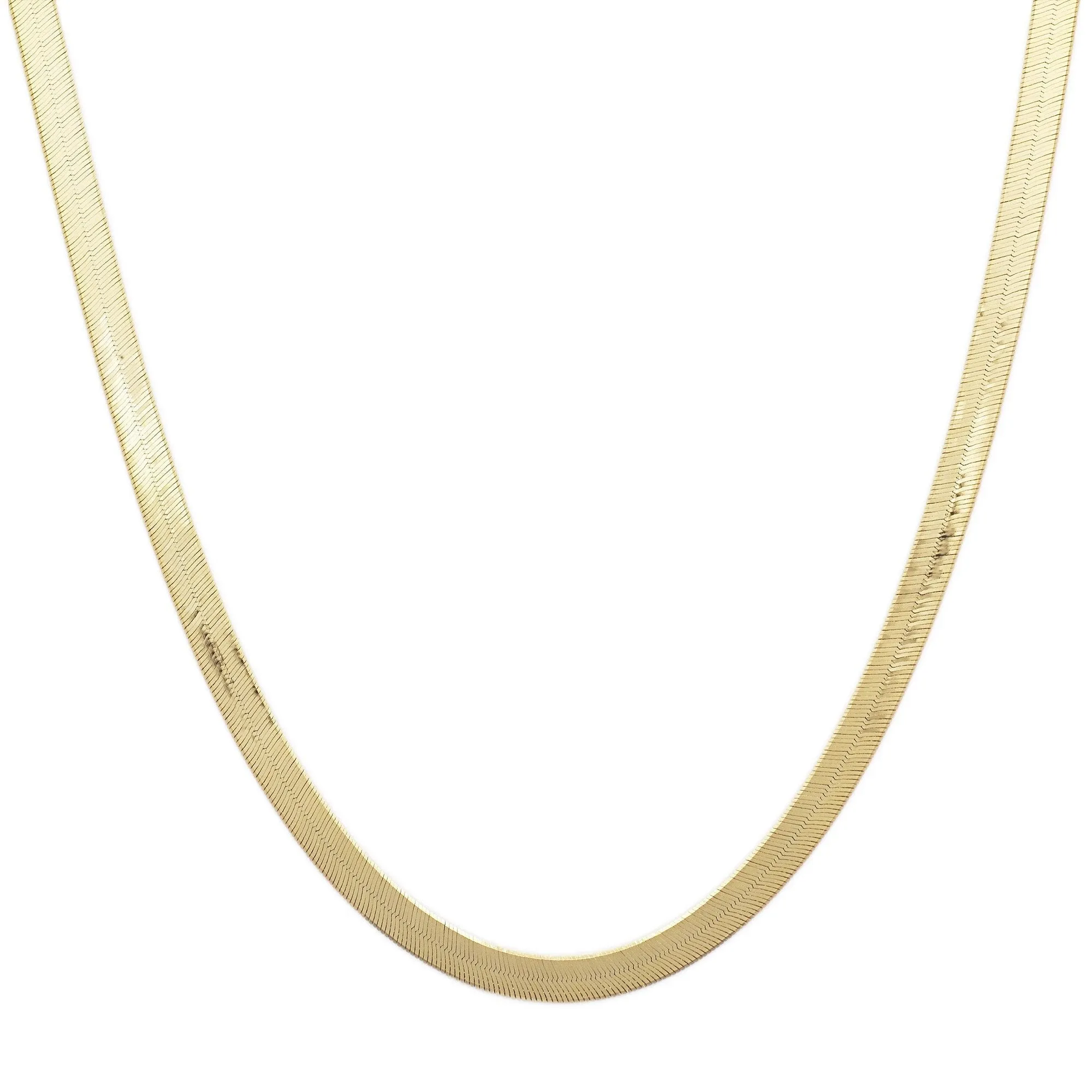 LUXE FEARLESS HERRINGBONE CHAIN 16.5 - 18" NECKLACE GOLD