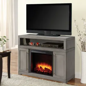 Mackenzie 48" Media Electric Fireplace in Light Weathered Grey Finish