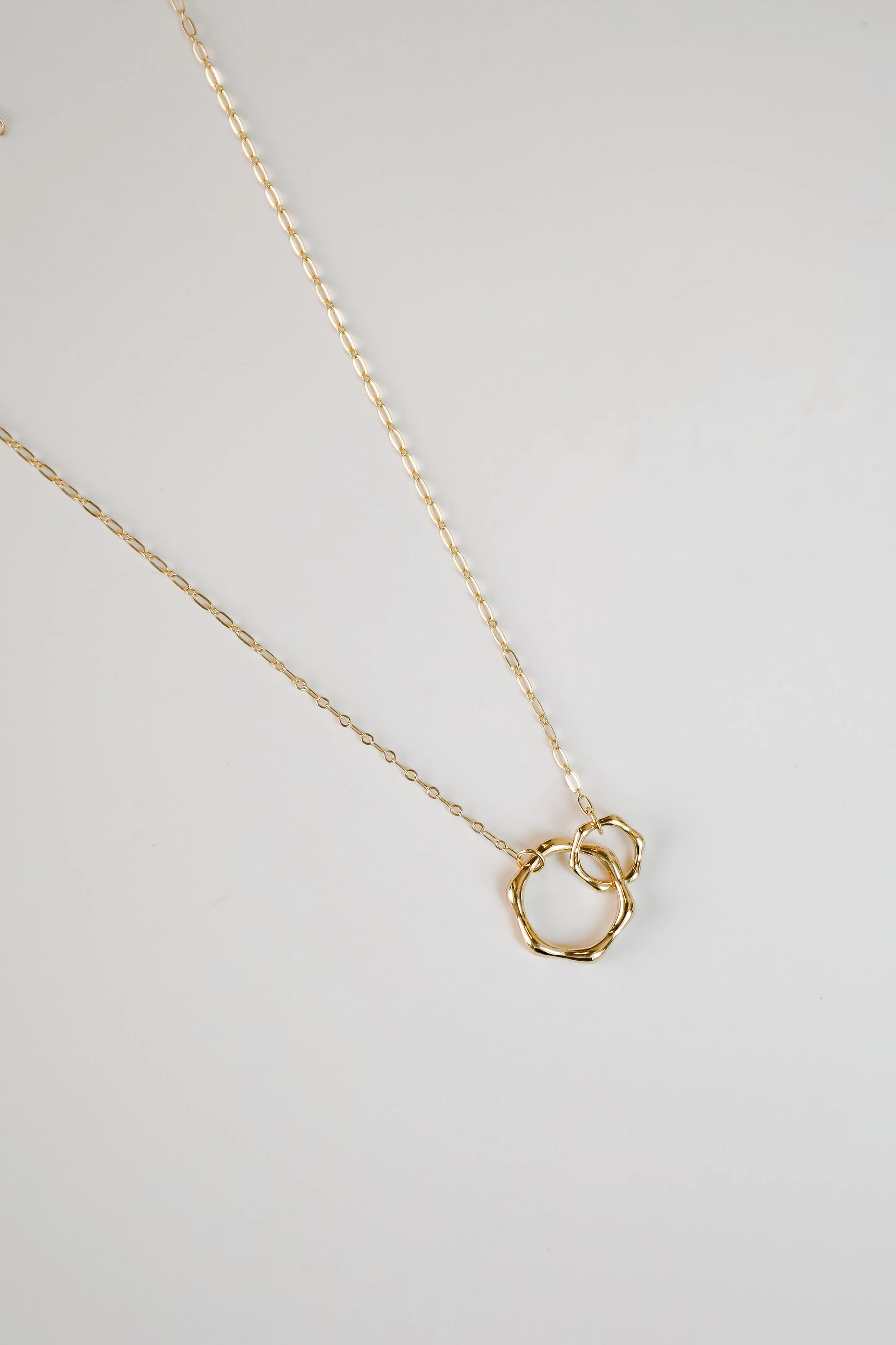 Mallory Gold Circle Charm Necklace