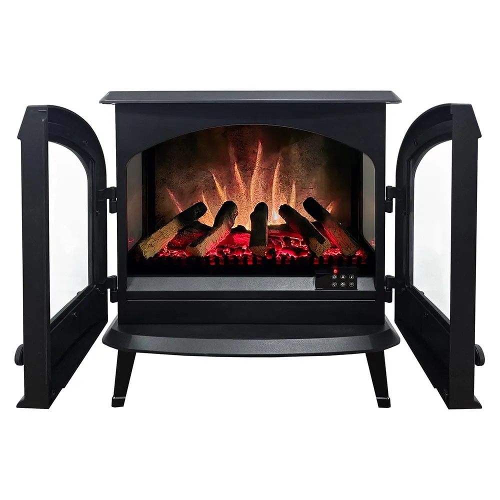 Modern Ember 26-in Smart Black Electric Fireplace Stove Heater