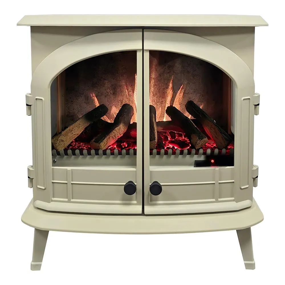 Modern Ember 26-in Smart Cream Electric Fireplace Stove Heater