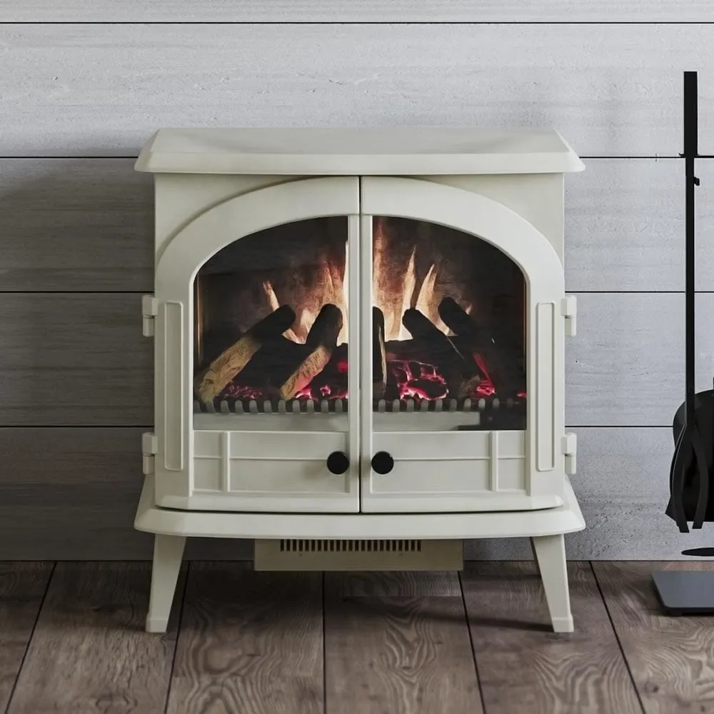 Modern Ember 26-in Smart Cream Electric Fireplace Stove Heater