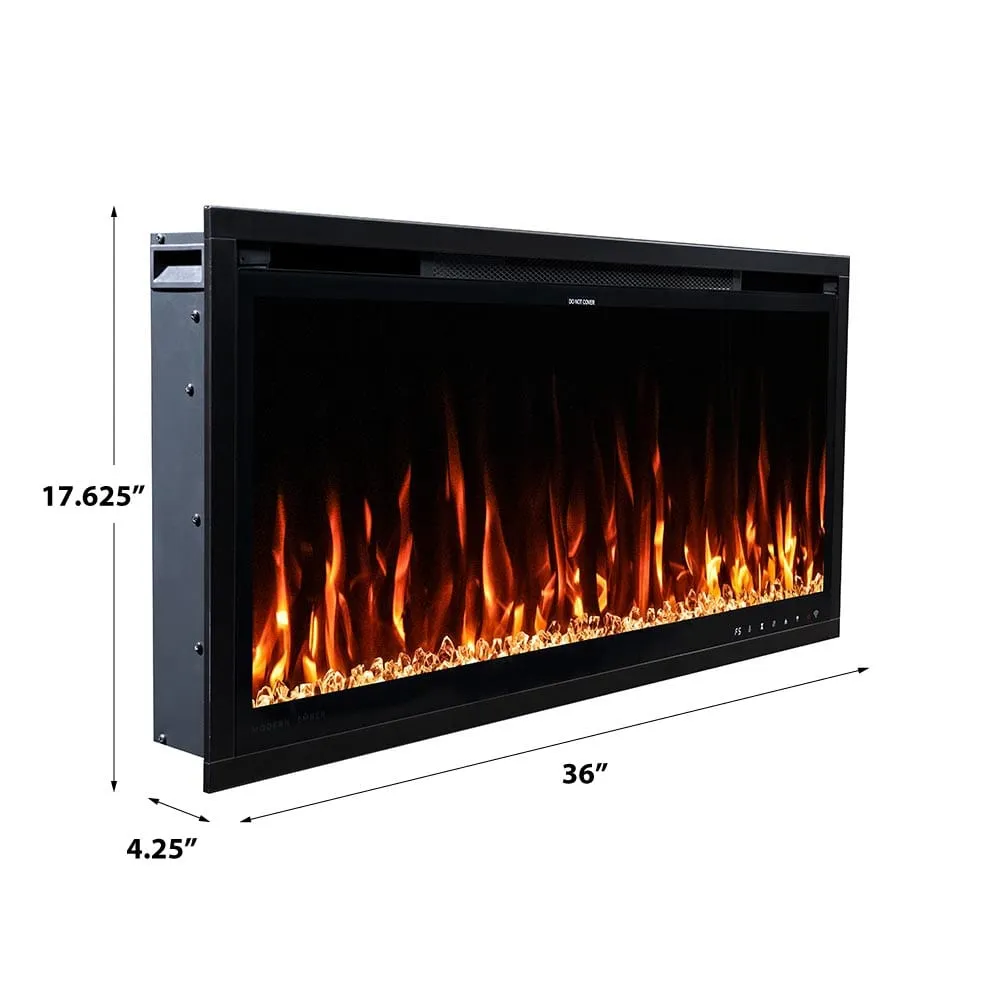 Modern Ember Aerus Slim 36-in Smart Linear Electric Fireplace