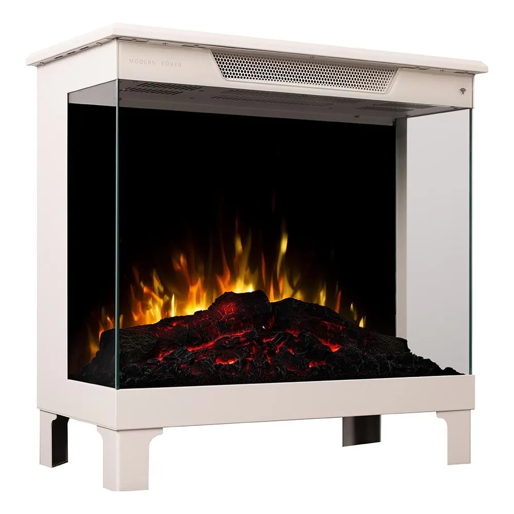 Modern Ember Smart 3-Sided Taupe Mist Electric Fireplace Stove Heater