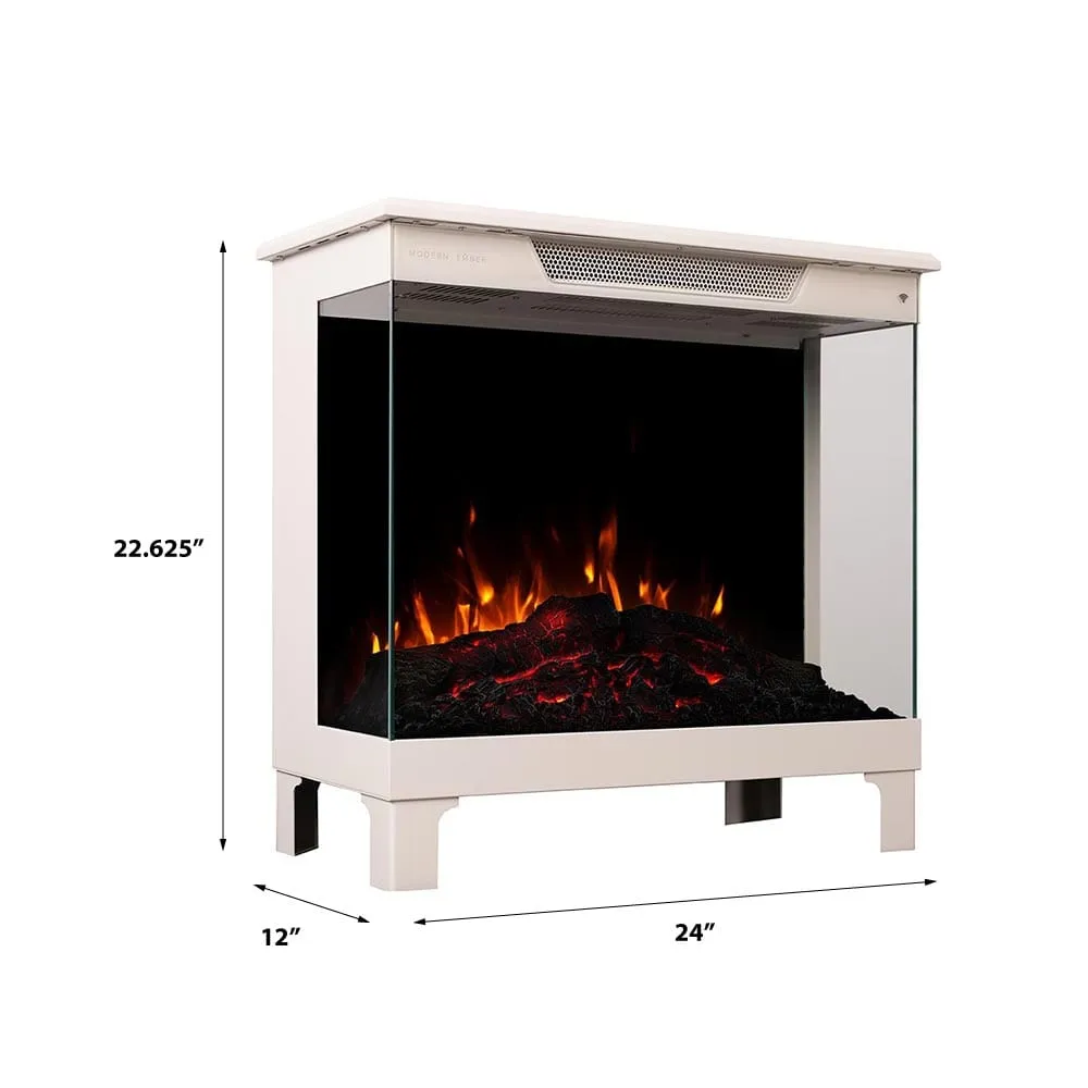 Modern Ember Smart 3-Sided Taupe Mist Electric Fireplace Stove Heater