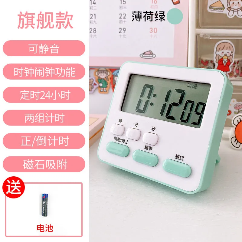 Mute Electronic Timer Time Management Reminder Student Learning to Do Questions Postgraduate Entrance Examination Timer Alarm Clock Dual-Use