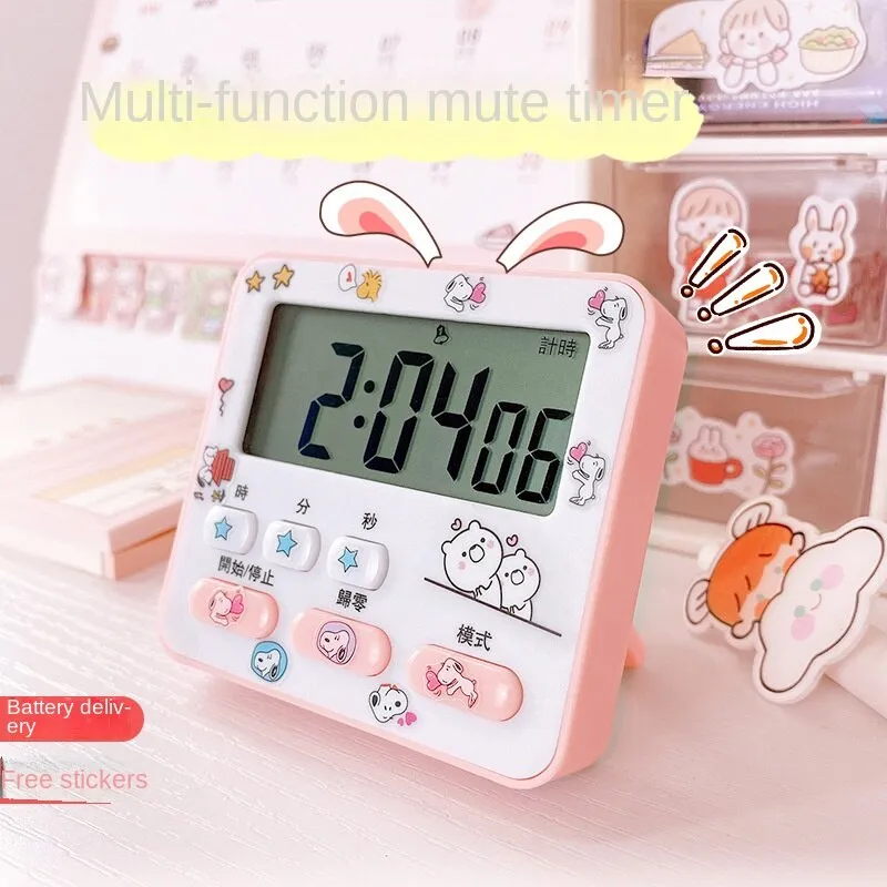 Mute Electronic Timer Time Management Reminder Student Learning to Do Questions Postgraduate Entrance Examination Timer Alarm Clock Dual-Use