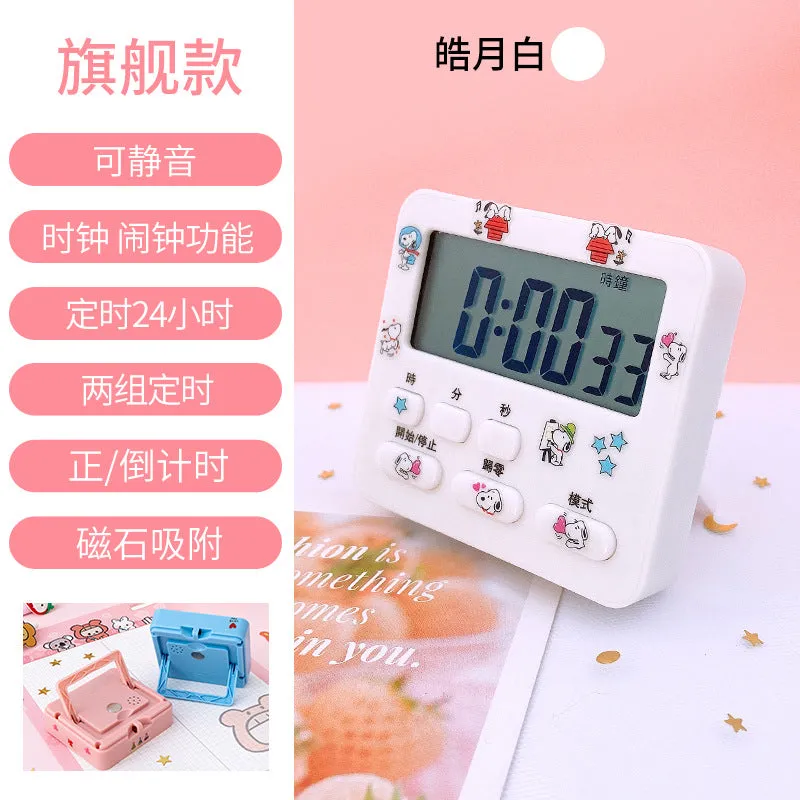 Mute Electronic Timer Time Management Reminder Student Learning to Do Questions Postgraduate Entrance Examination Timer Alarm Clock Dual-Use