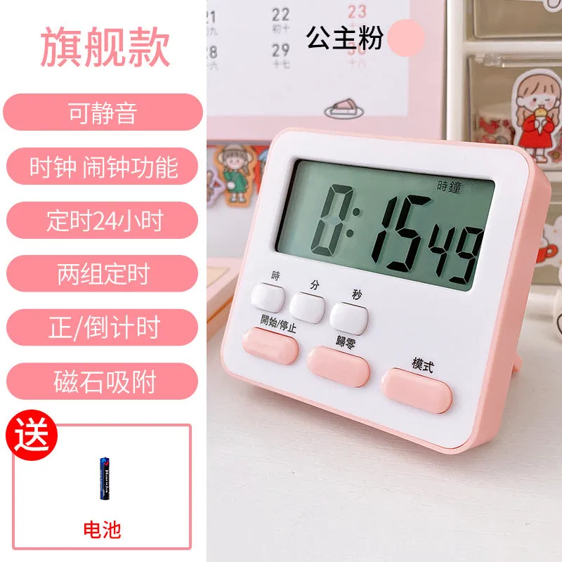 Mute Electronic Timer Time Management Reminder Student Learning to Do Questions Postgraduate Entrance Examination Timer Alarm Clock Dual-Use