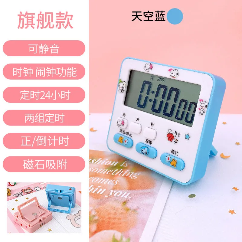 Mute Electronic Timer Time Management Reminder Student Learning to Do Questions Postgraduate Entrance Examination Timer Alarm Clock Dual-Use