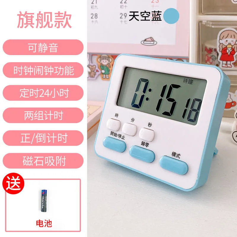 Mute Electronic Timer Time Management Reminder Student Learning to Do Questions Postgraduate Entrance Examination Timer Alarm Clock Dual-Use