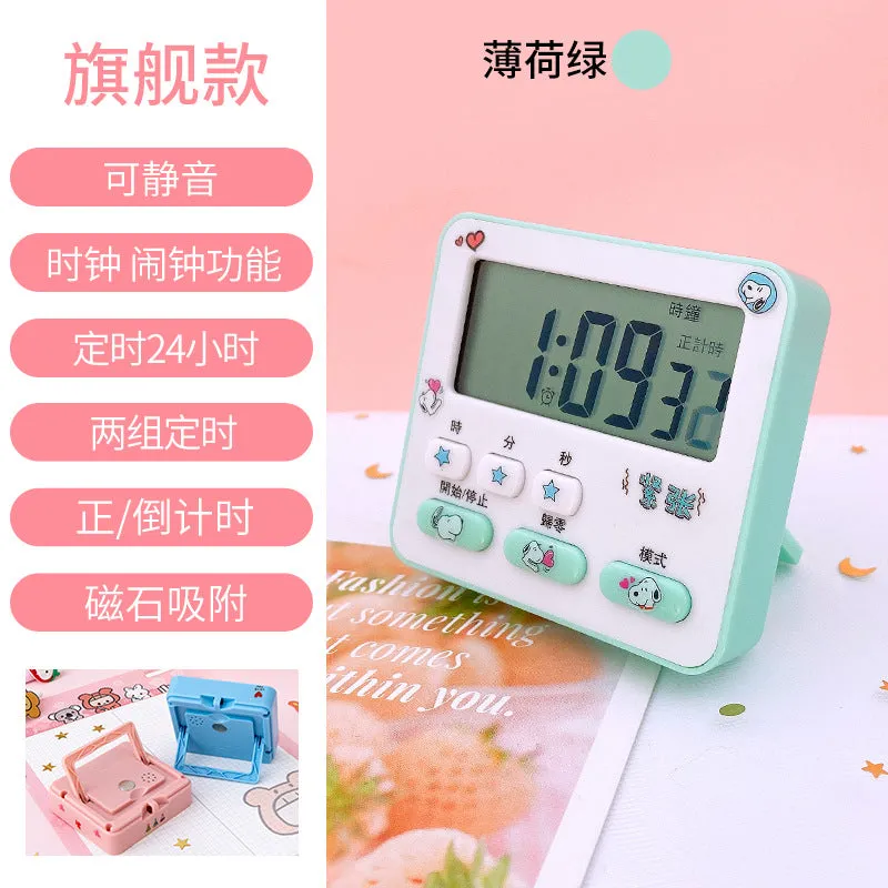 Mute Electronic Timer Time Management Reminder Student Learning to Do Questions Postgraduate Entrance Examination Timer Alarm Clock Dual-Use