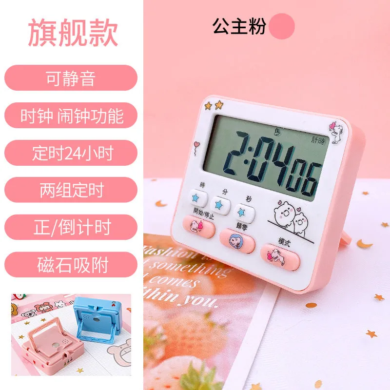 Mute Electronic Timer Time Management Reminder Student Learning to Do Questions Postgraduate Entrance Examination Timer Alarm Clock Dual-Use