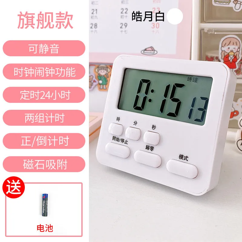 Mute Electronic Timer Time Management Reminder Student Learning to Do Questions Postgraduate Entrance Examination Timer Alarm Clock Dual-Use