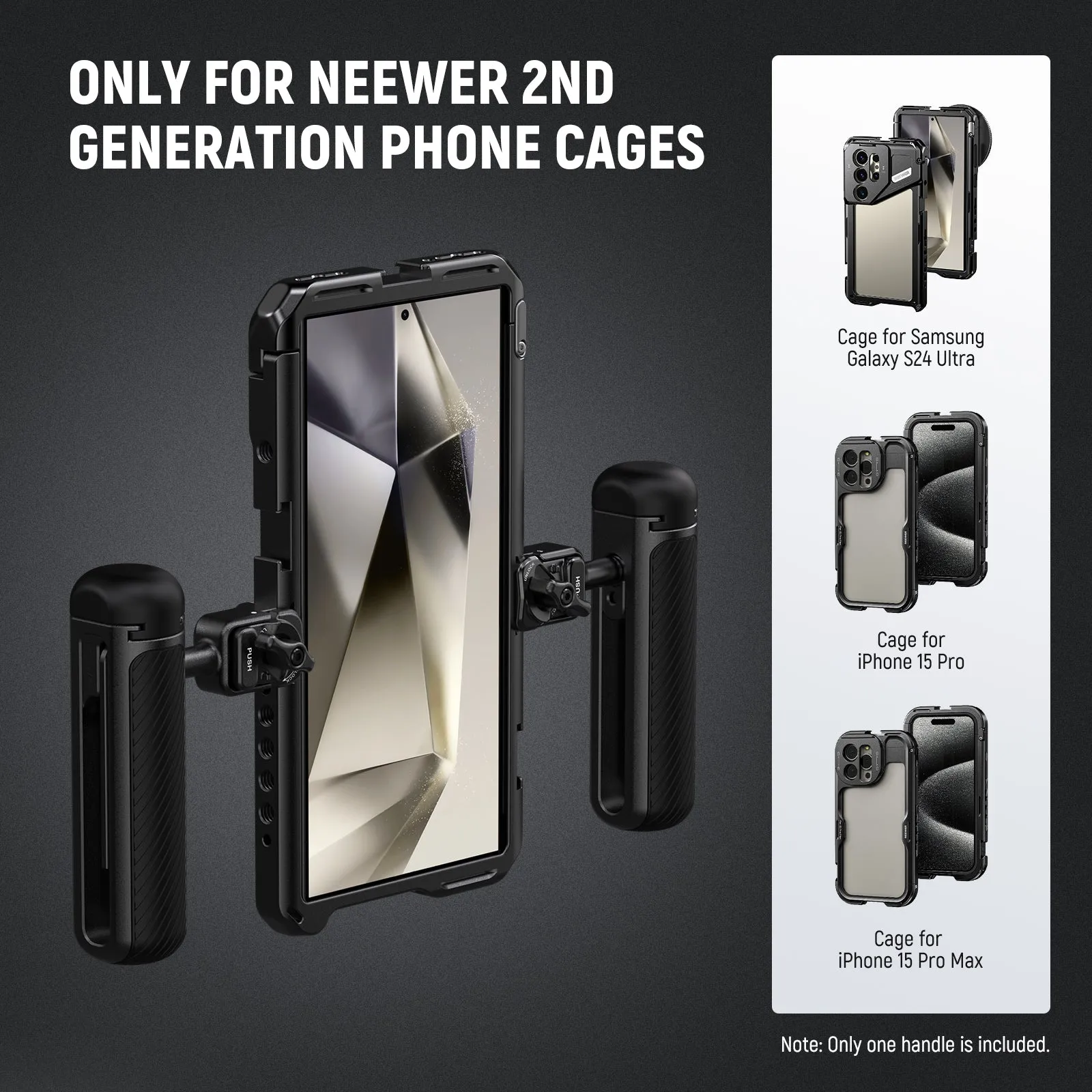 NEEWER PA045B/PA045S Quick Release Phone Cage Side Handle