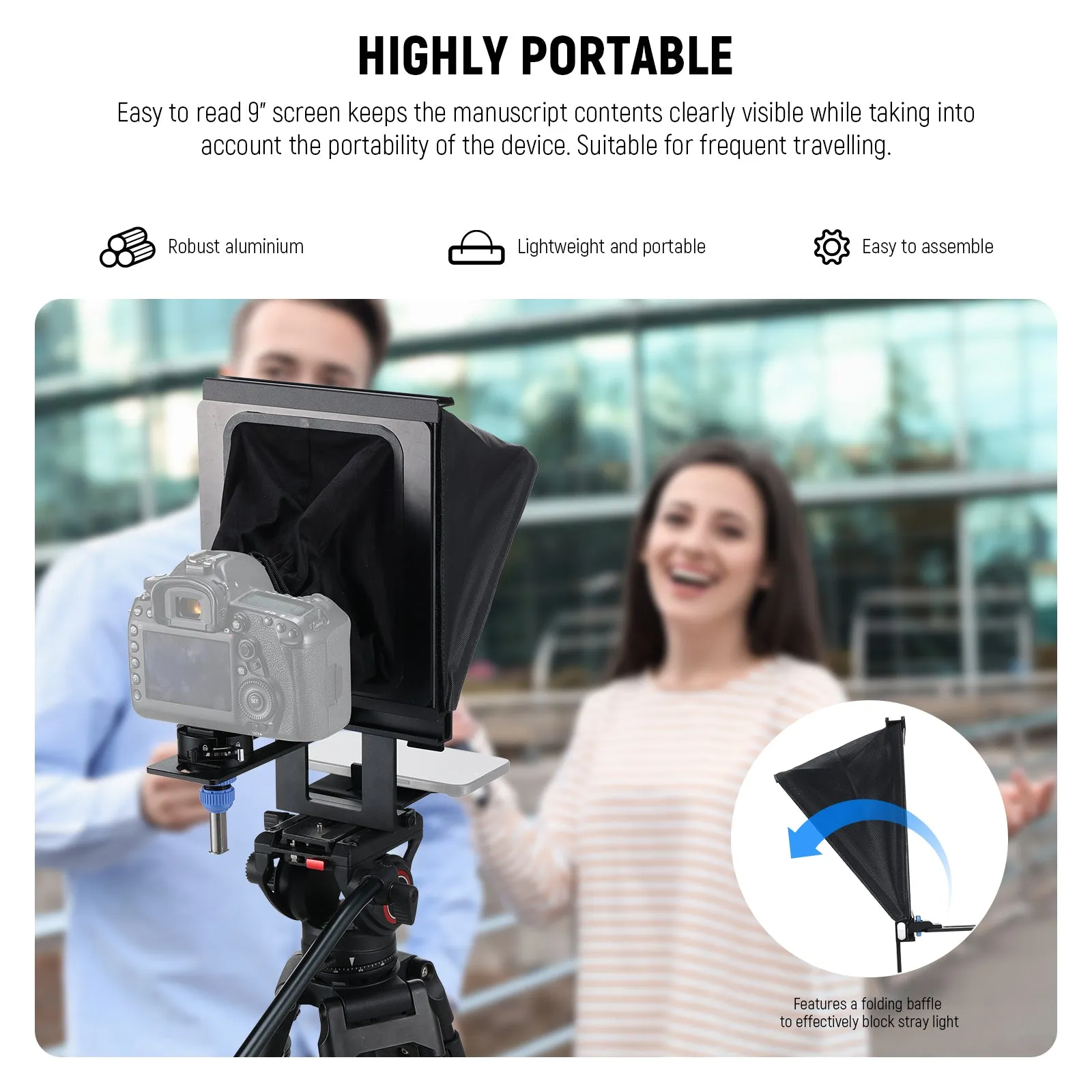 NEEWER X9M 9" Aluminum Alloy Teleprompter