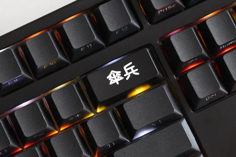 Novelty Shine Through Keycaps ABS Etched back lit black red ESC Enter Backspace network buzzword the same meaning stupid idiot